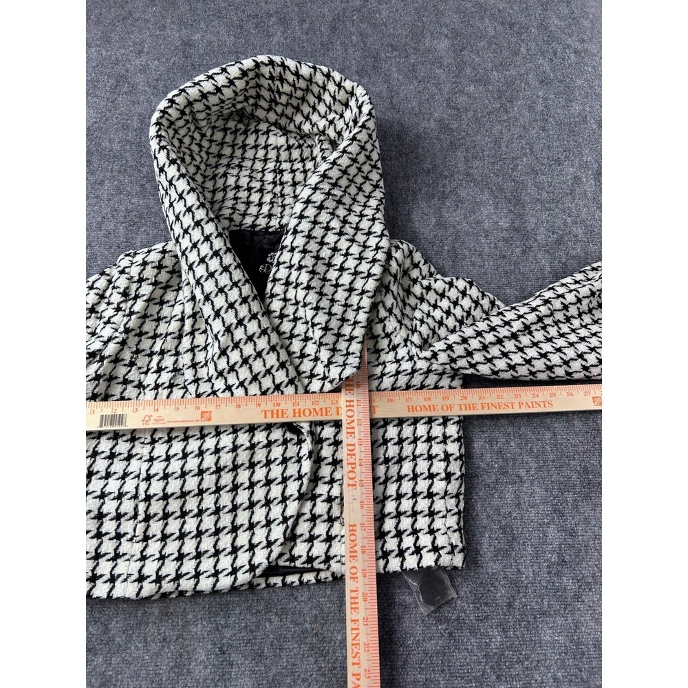 VTG Dereon Beyoncé Black White Houndstooth Hooded Jacket Women's Size L Glitter - Picture 13 of 13